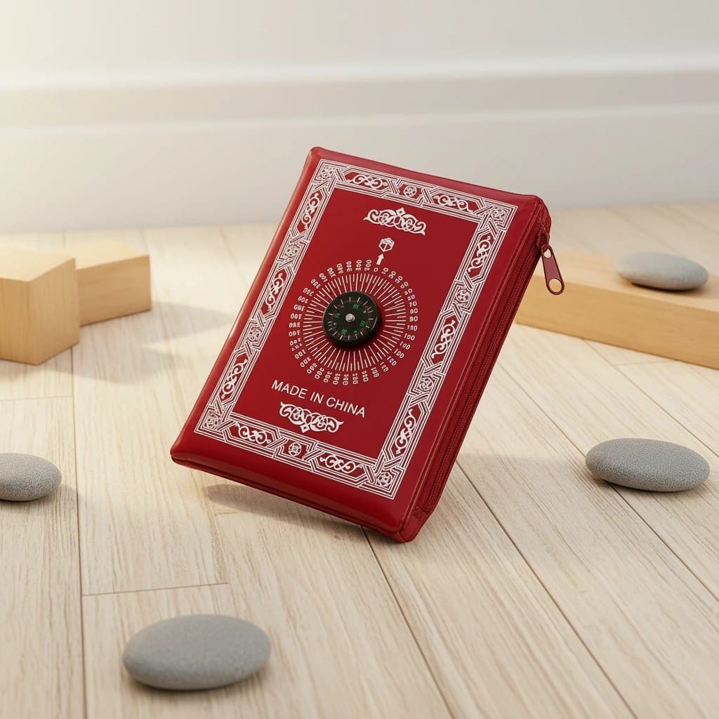 Tapis de Prière Voyage avec Boussole et Pochette | SalatNoor