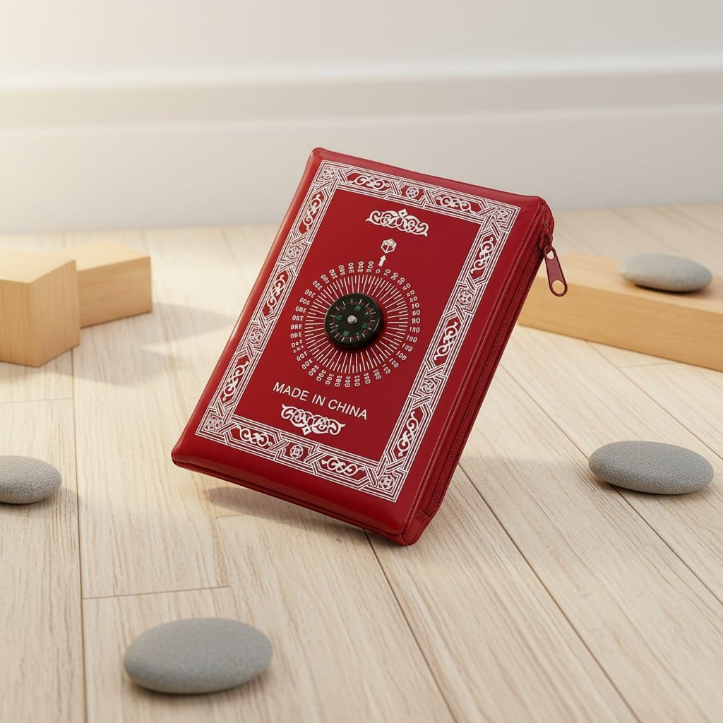Tapis de Prière Voyage avec Boussole et Pochette | SalatNoor