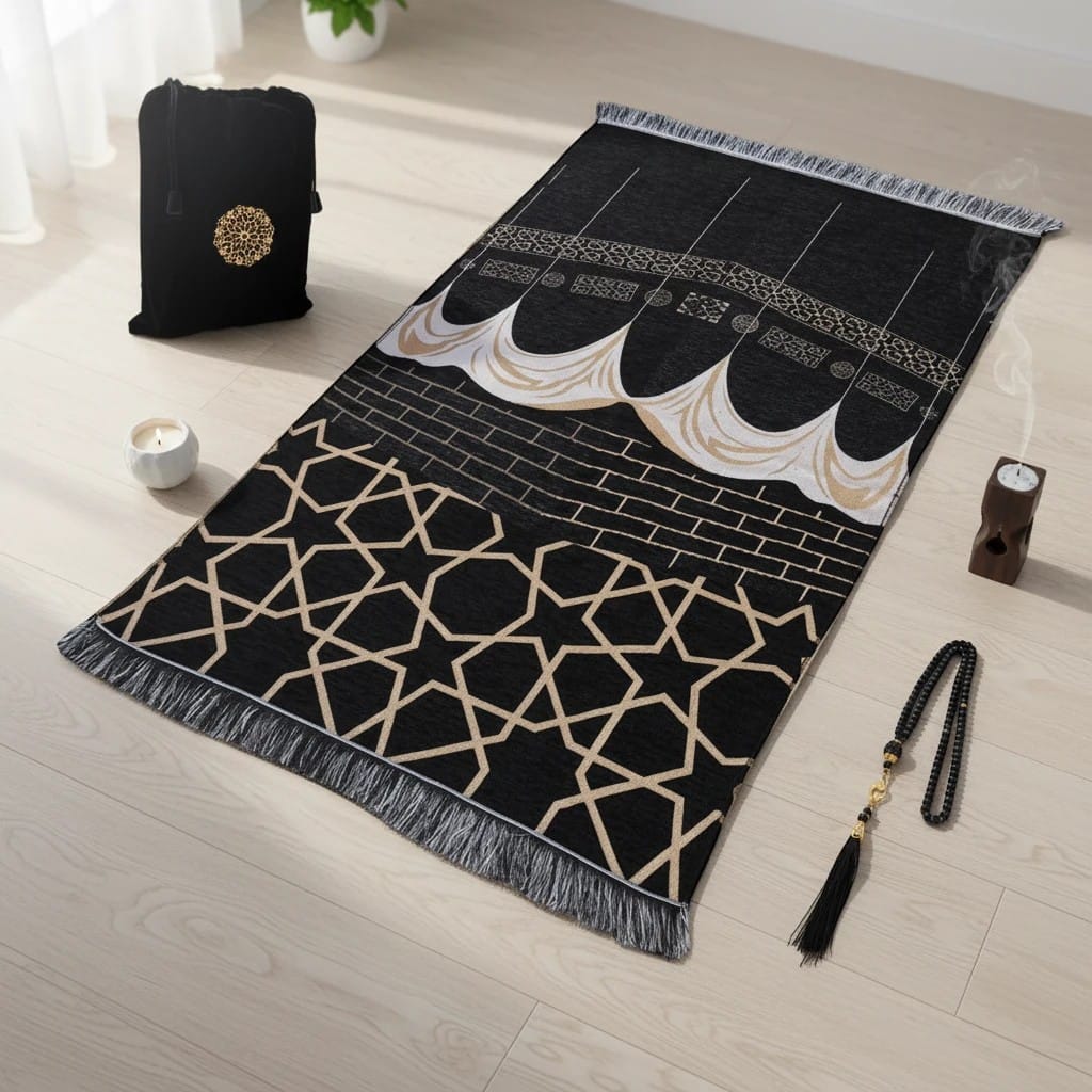 Tapis de Prière Voyage Chenille Lavable | SalatNoor
