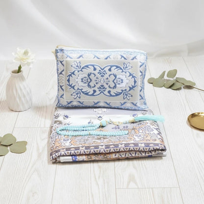 Tapis de Prière Voyage Coffret avec Chapelet 3 Pièces | SalatNoor