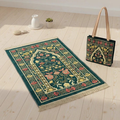 Tapis de Prière Voyage Coffret avec Sac 2 Pièces | SalatNoor