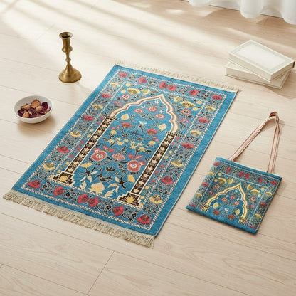 Tapis de Prière Voyage Coffret avec Sac 2 Pièces | SalatNoor