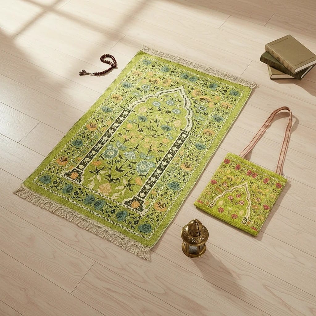 Tapis de Prière Voyage Coffret avec Sac 2 Pièces | SalatNoor
