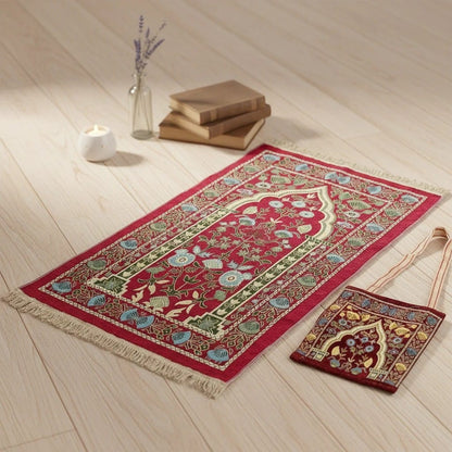 Tapis de Prière Voyage Coffret avec Sac 2 Pièces | SalatNoor