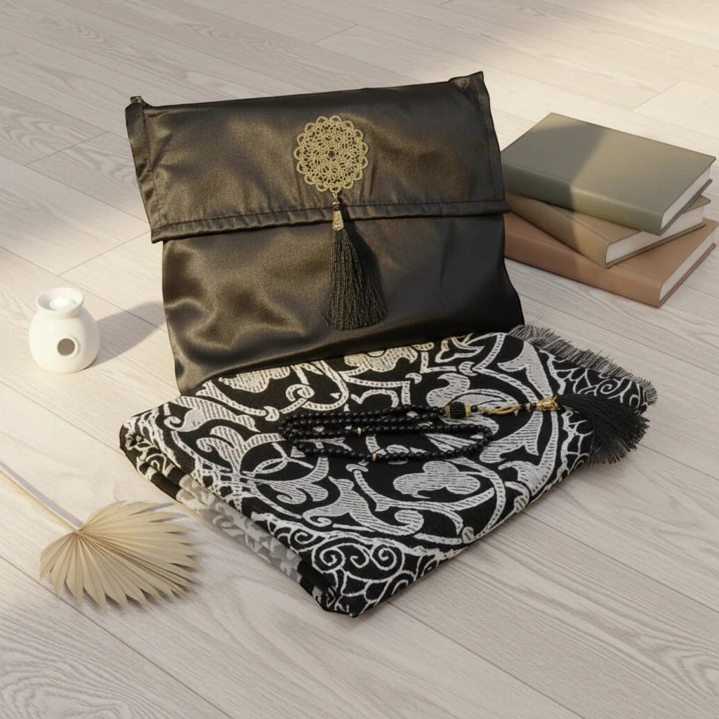 Tapis de Prière Voyage Coffret Cadeau 3 Pièces | SalatNoor