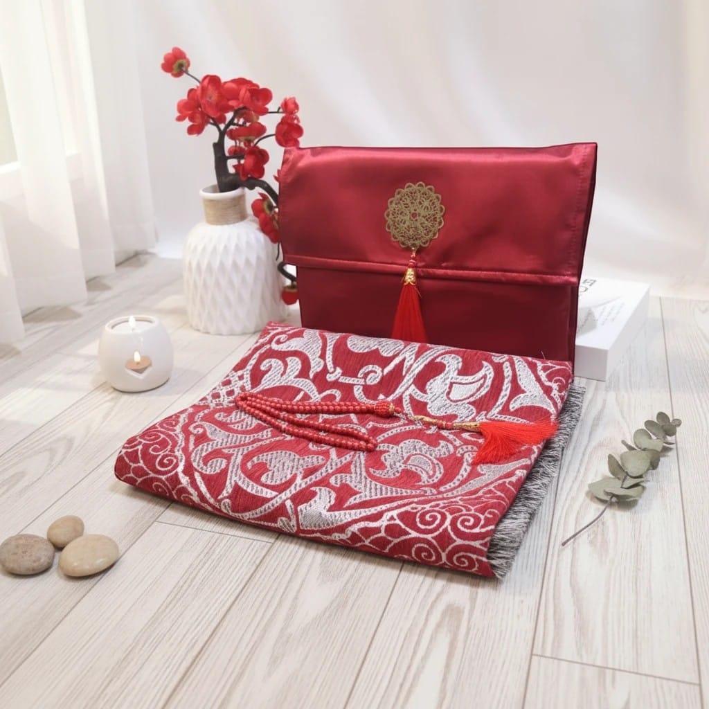 Tapis de Prière Voyage Coffret Cadeau 3 Pièces | SalatNoor