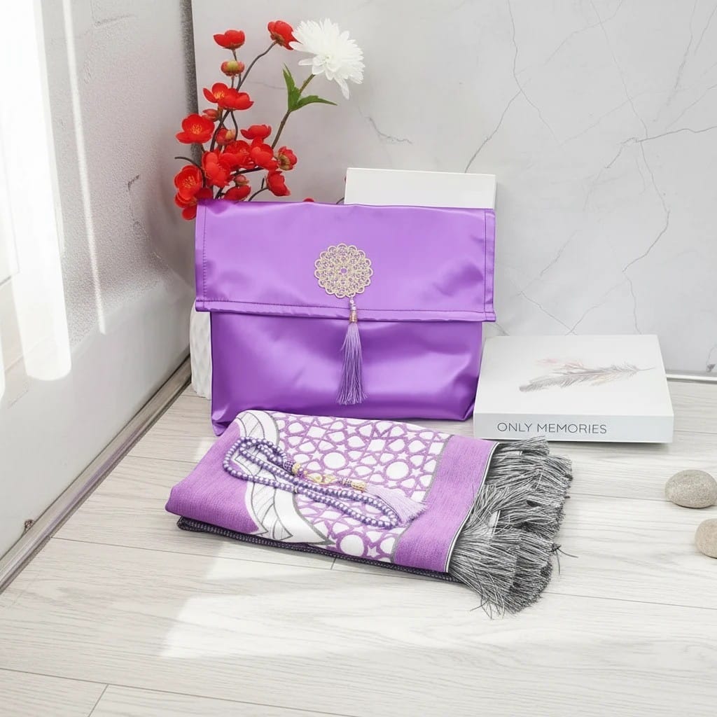 Tapis de Prière Voyage Coffret Turc 3 Pièces | SalatNoor
