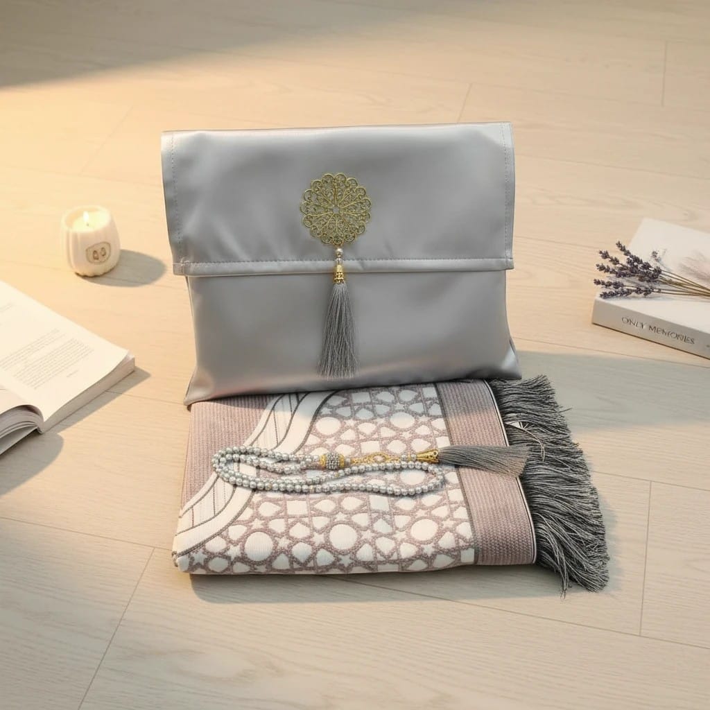 Tapis de Prière Voyage Coffret Turc 3 Pièces | SalatNoor