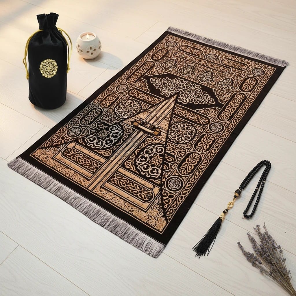 Tapis de Prière Voyage en Velours Coffret Eid | SalatNoor