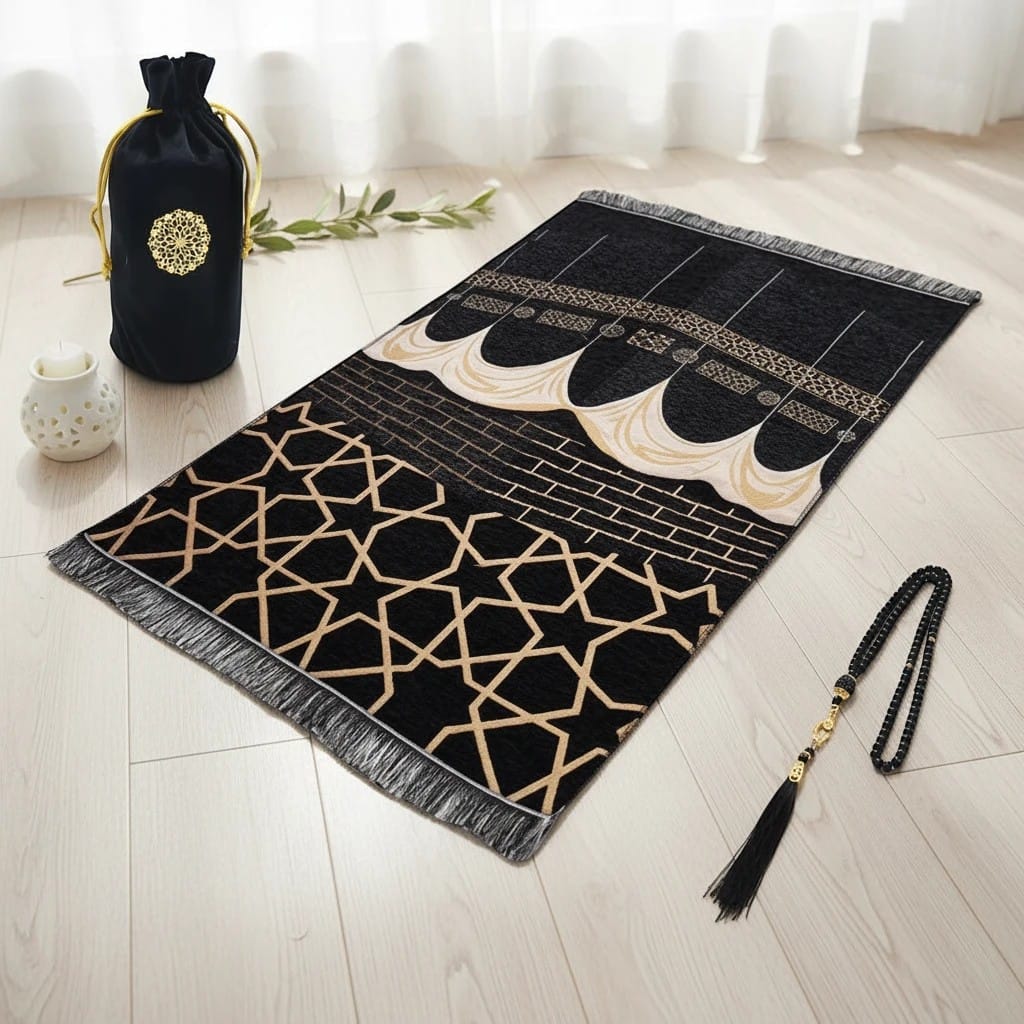Tapis de Prière Voyage en Velours Coffret Eid | SalatNoor