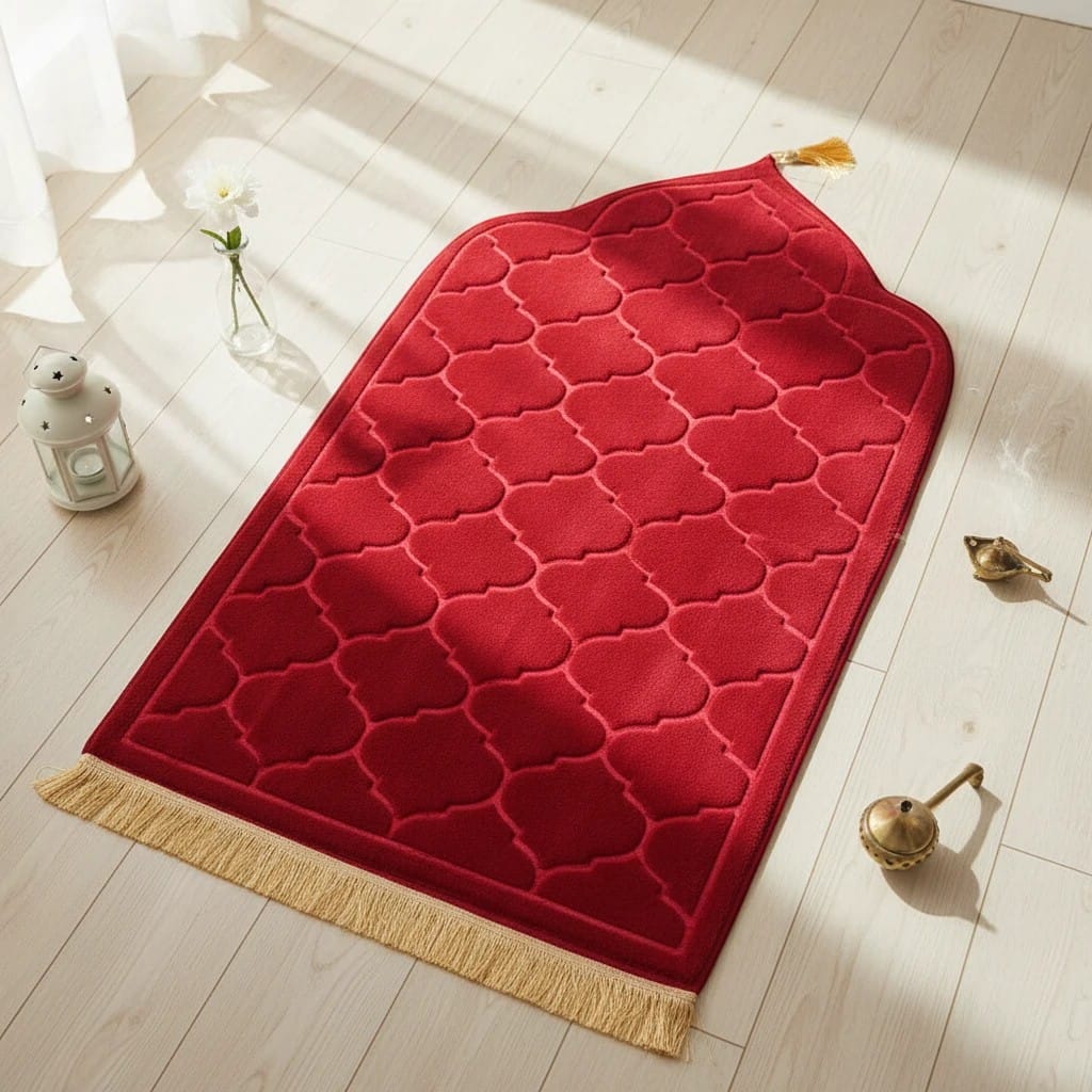 Tapis de Prière Voyage Flanelle Antidérapante | SalatNoor
